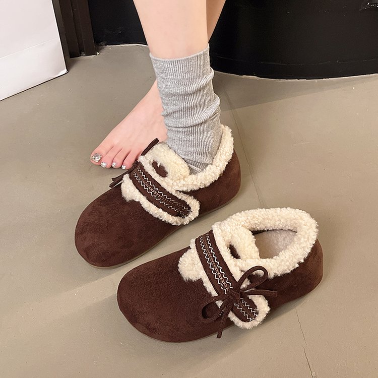 内增高勃肯鞋女秋冬加绒加棉2025年新款厚底一脚蹬懒人鞋勃肯棉鞋