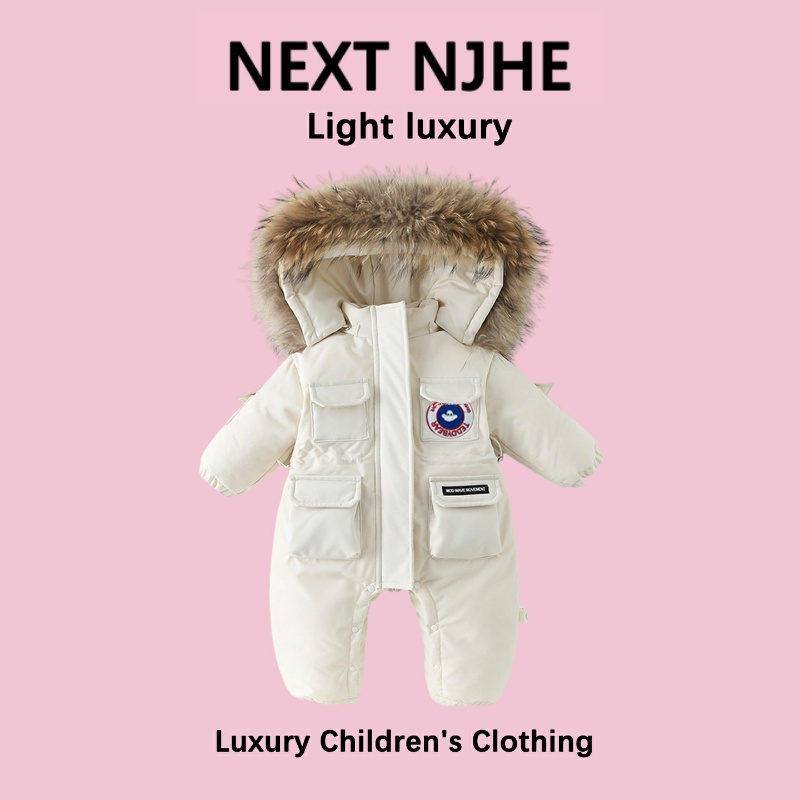 英国NEXT NJHE婴儿羽绒服冬季加厚连体衣小月龄宝宝羽绒服外出服