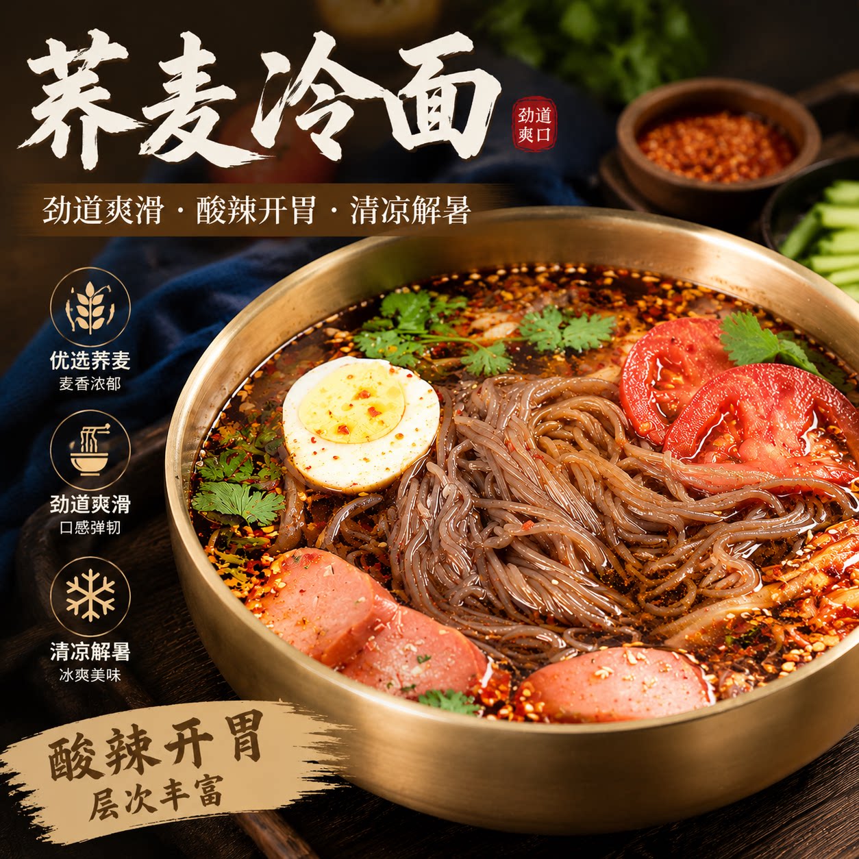 荞麦冷面延边韩式凉面延吉拌冷面素食朝鲜东北大冷面风味特产速食