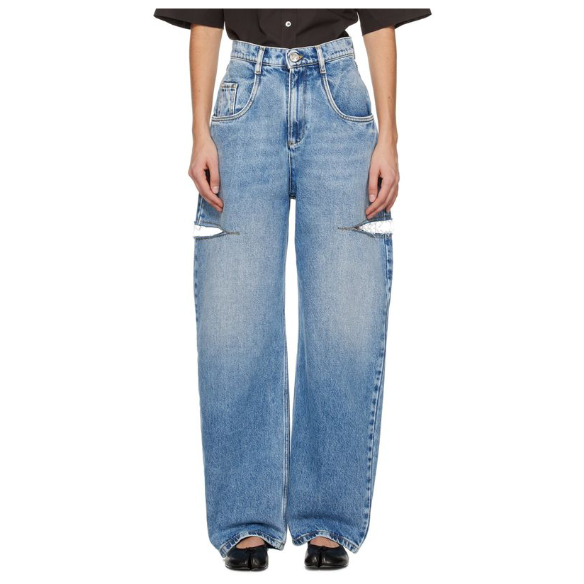 [迷衣APP优惠码：KCHP] maison margiela 蓝色 Slash 牛仔裤女