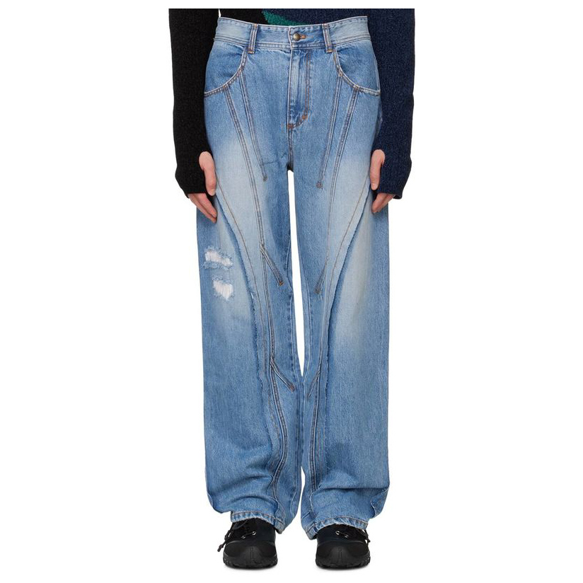 andersson bell 蓝色 Panel Carpenter Wide-Leg 牛仔裤男透气