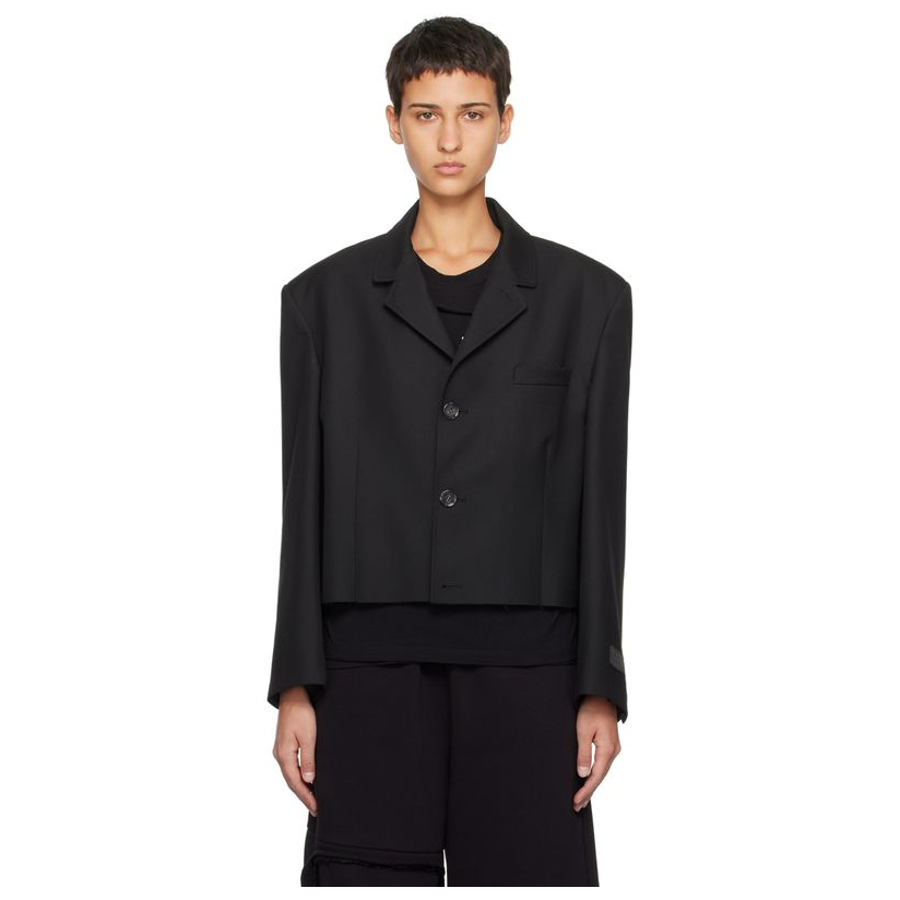 mm6 maison margiela 马丁·马吉拉 mm6 黑色平驳领西装外套女