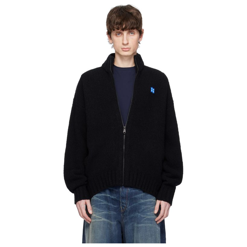 ADER ERROR 黑色 Sig; TRS Tag Knit Zip-Up 01 运动夹克短外套男