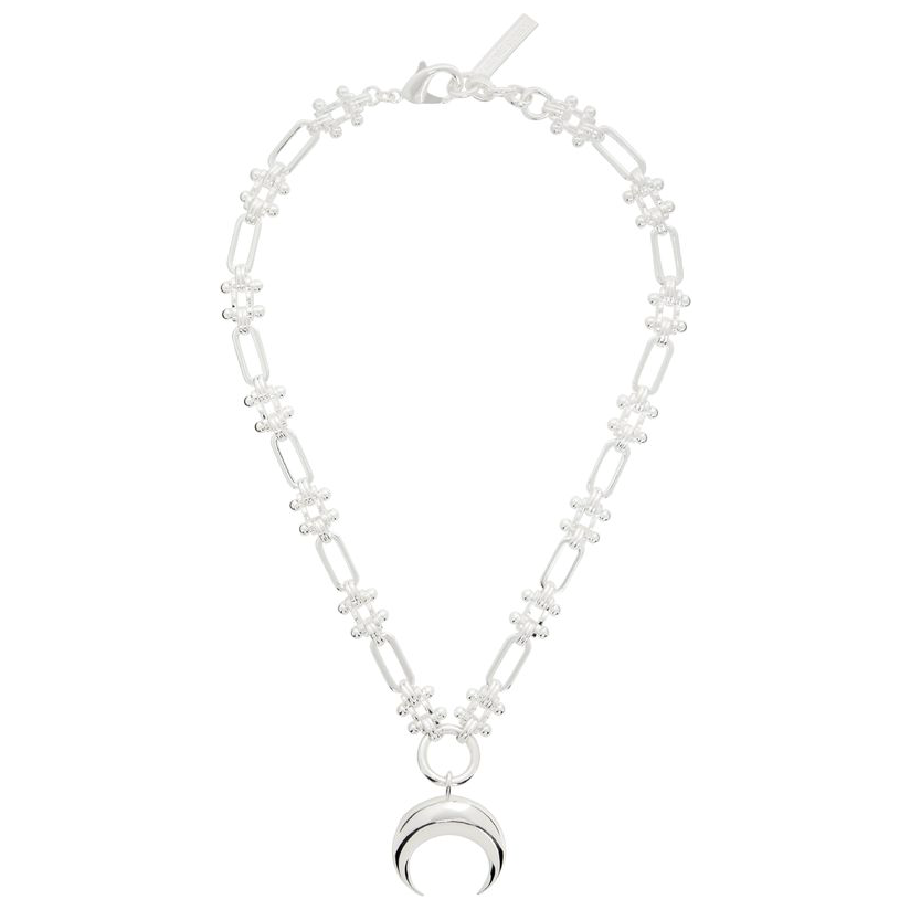 Marine Serre 银色 Plated Moon Charm 项链男