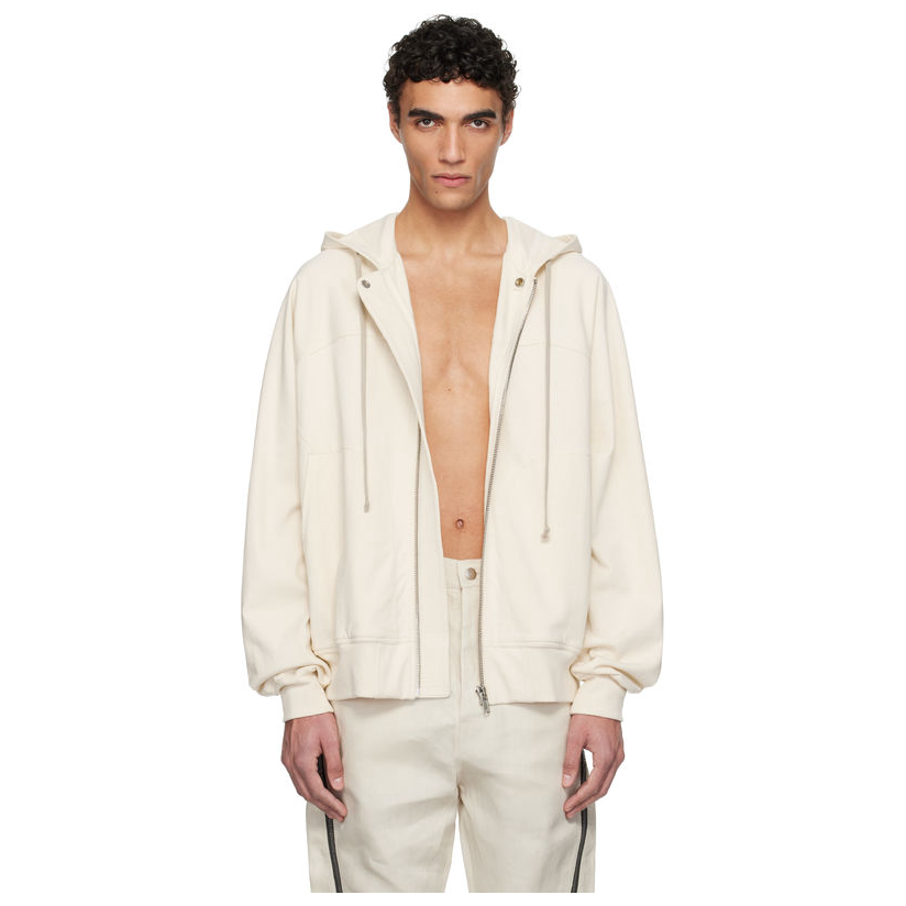 RICKOWENS 灰白色 Hollywood Windbreaker 连帽卫衣男