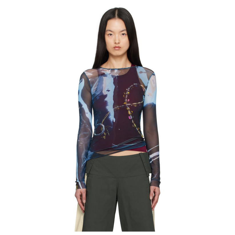 Serapis 黑色 Shining Gem Tight Mesh T 恤女新款潮t恤女体恤