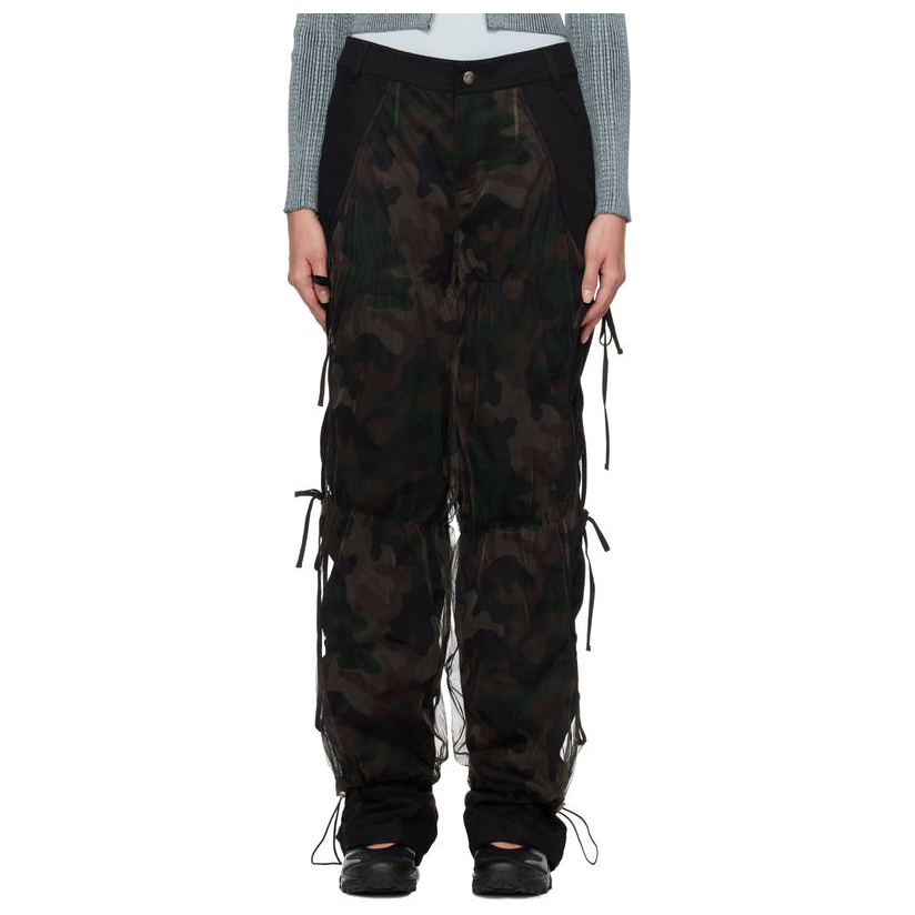andersson bell 黑色 Camouflage Mesh Layered Tying 长裤女