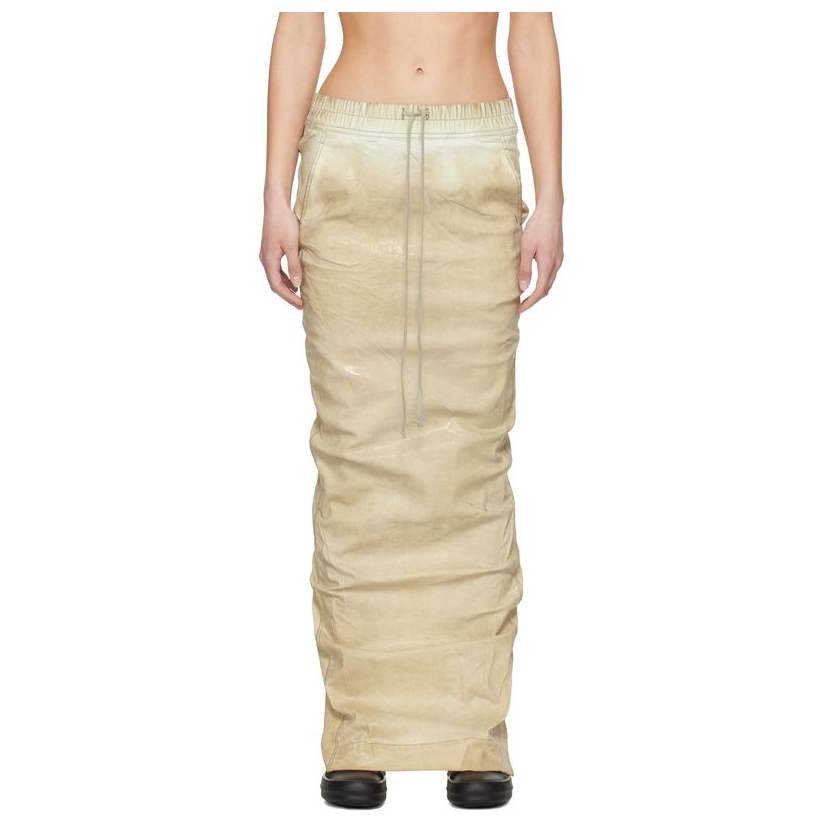 RICKOWENS 米色 Hollywood Pull On Pillar 牛仔半身裙女伴娘裙