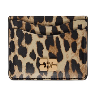 甘尼 Leopard Ganni 驼色 卡包女小巧简约耐用信用 Printed Bou