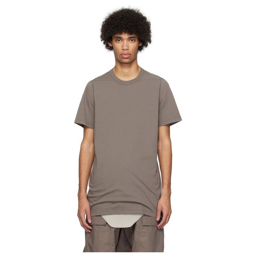rick owens 瑞克·欧文斯 灰褐色 level t 恤男新款透气宽松休
