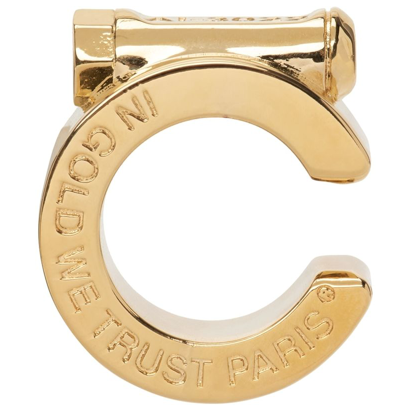 in gold we trust paris 单只金色 piston 耳骨夹男