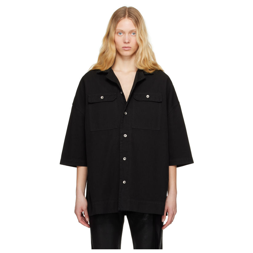 RICKOWENS 黑色 Hollywood Magnum Tommy 衬衫女罩衫公主情侣T