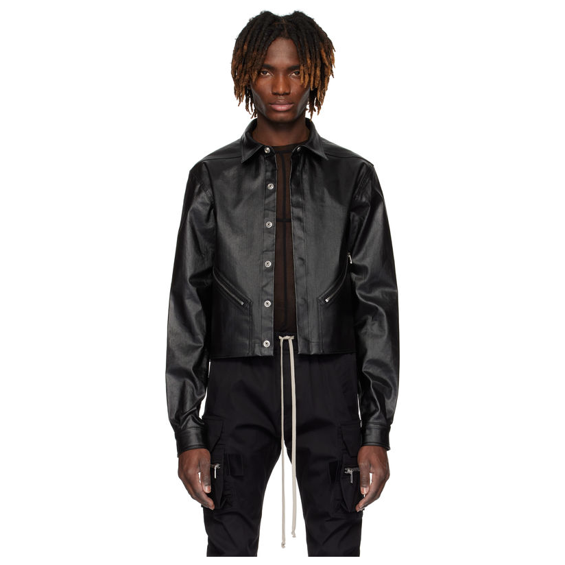 RICKOWENS 黑色 Hollywood Tour Alice 牛仔夹克短外套男中性款