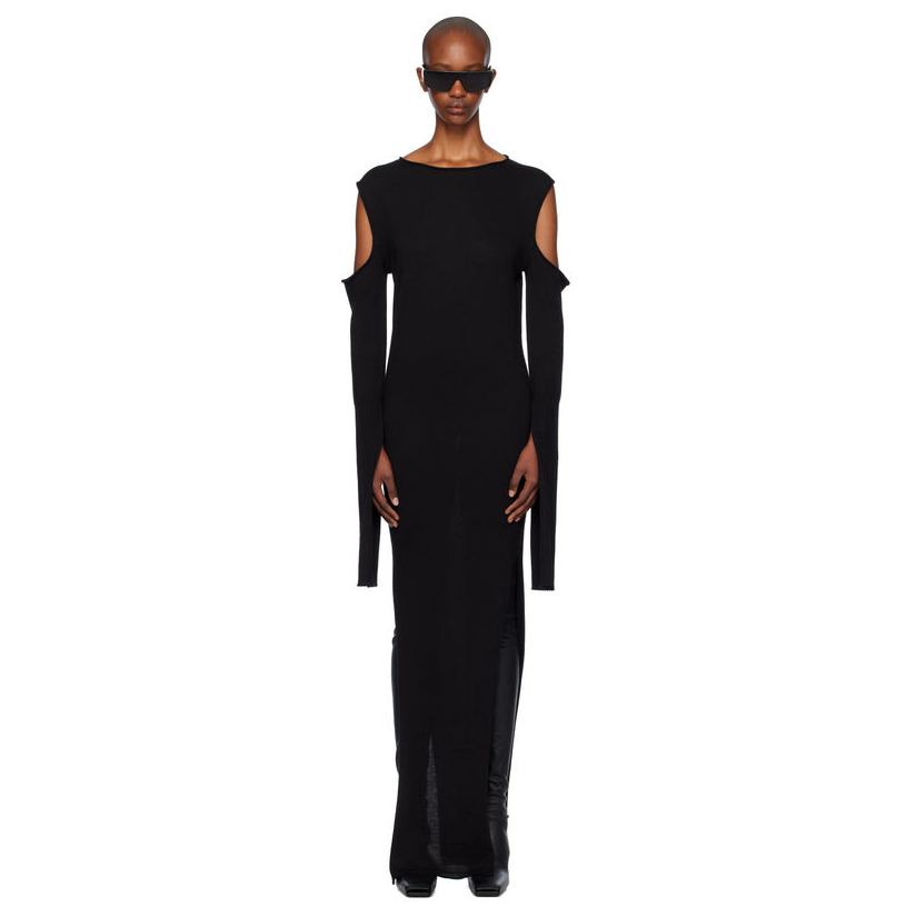 RICKOWENS 黑色 Porterville Cape Sleeve 连衣裙女通勤OL风仙