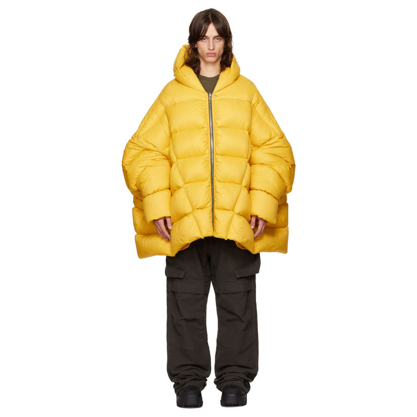 RICKOWENS 黄色 Porterville Hooded Peter 羽绒夹克短外套男舒