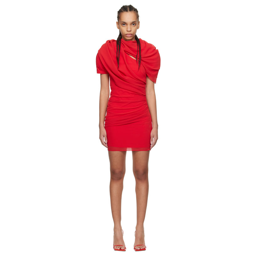 Jacquemus 红色 The Castagna 连衣裙女通勤伴娘裙百搭仙女裙OL