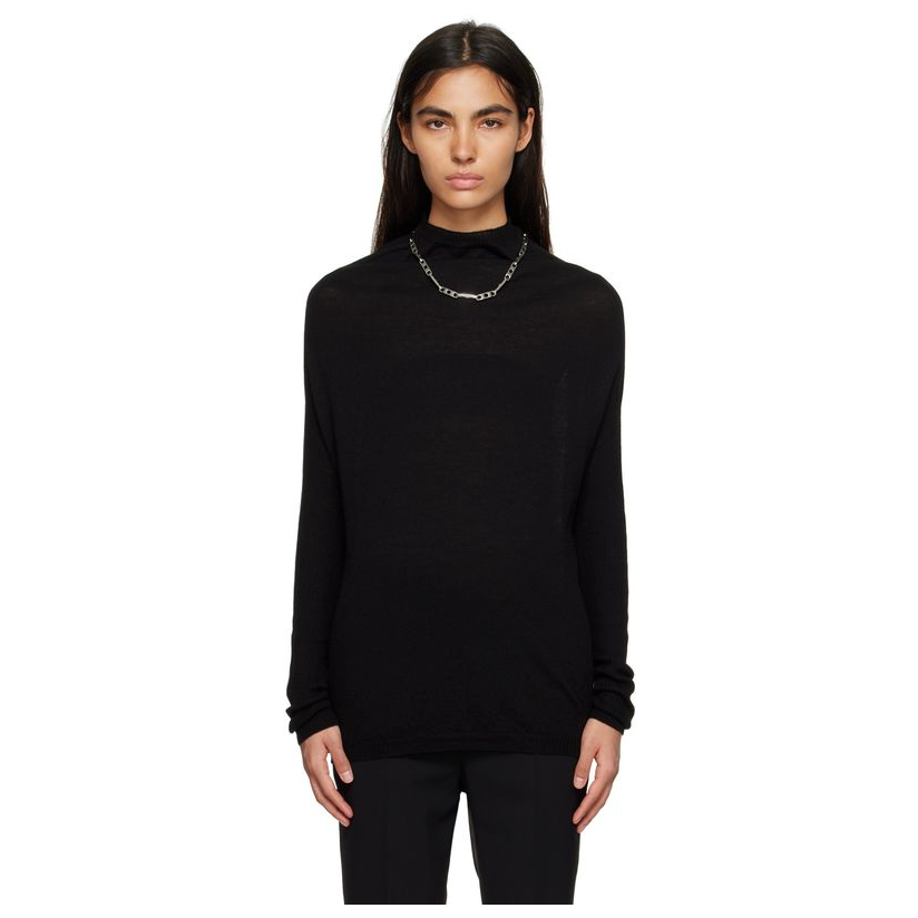 rick owens 瑞克·欧文斯 黑色 crater 高领毛衣女
