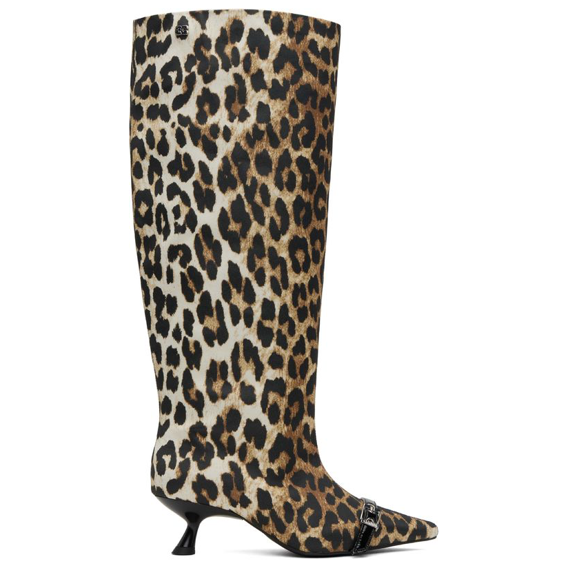 GANNI 黄褐色 Eyelets Slouchy High Shaft 高筒靴女
