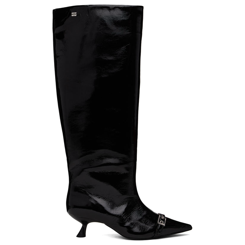[迷衣APP优惠码：KCHP] GANNI 黑色 Eyelets Slouchy 高筒靴女