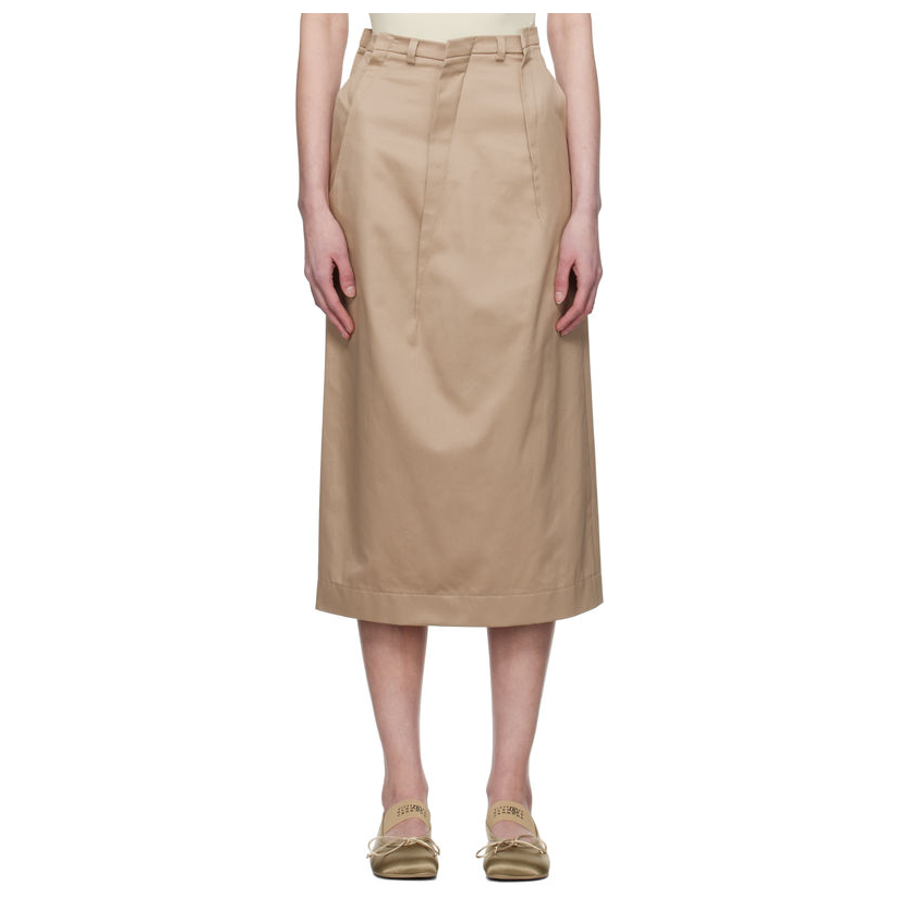 Mm6 Maison Margiela 驼色 Light Cotton Twill Darting 半身裙