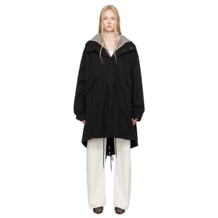 Maison 黑色 Mm6 Margiela 大衣女休闲皮肤风衣户 Light Canvas