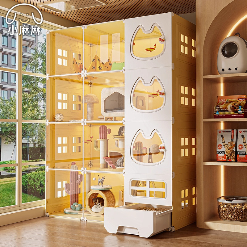 超大猫柜猫别墅家用室内猫窝猫笼子自由空间厕所一体一室一厅一卫