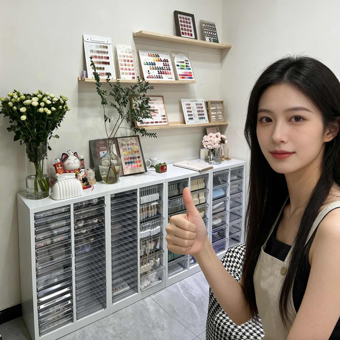铁皮文件柜抽屉式多层美甲柜家用化妆品彩妆饰品收纳柜徽章捏捏柜图片