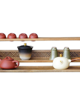 收纳置物架茶杯得善红木红木