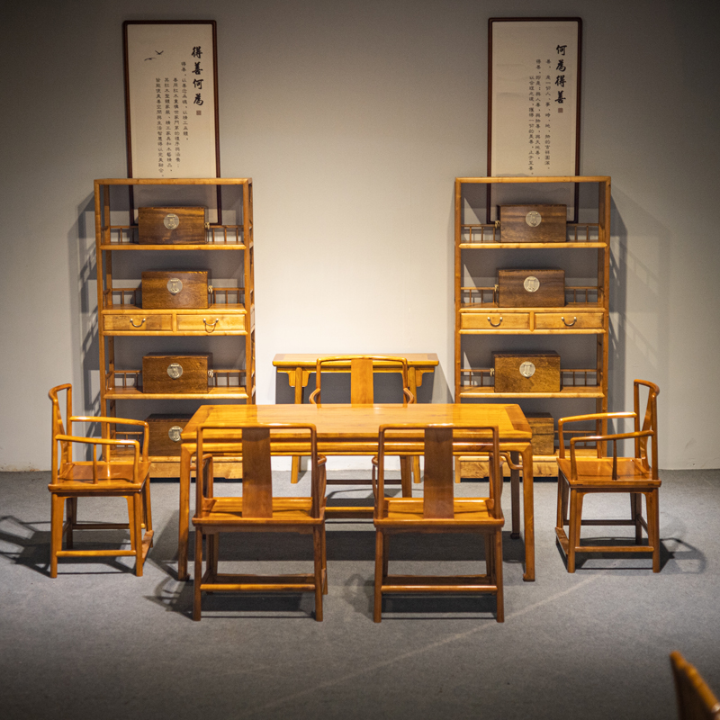 金丝楠木茶桌椅组合套装新中式茶台办公室功夫茶桌茶室喝茶桌红木