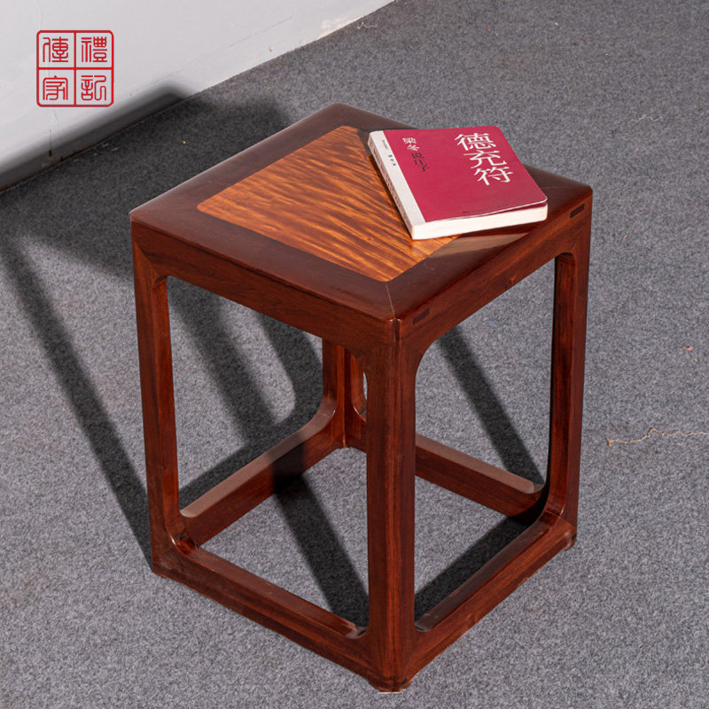 金丝楠木方凳红木小凳子中式边几换鞋凳家用茶凳古筝凳榫卯结构