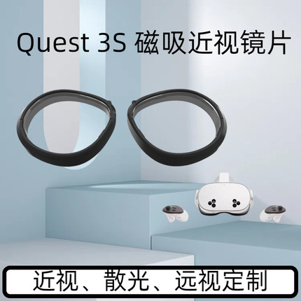 Meta/Quest 3S磁吸近视镜片定制quest3S VR防蓝光高清非球面镜片