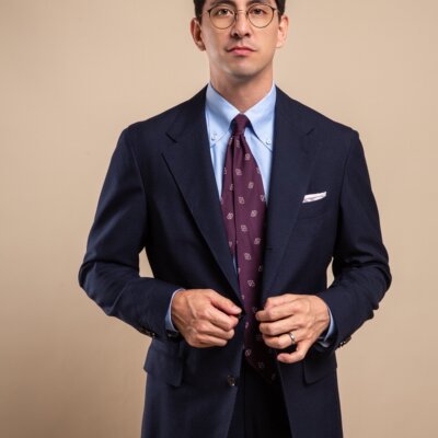 海军蓝羊毛商务套西西装上衣西服