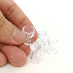 微缩透明酒杯圆底香槟杯迷你空杯娃娃屋饮料餐点布置餐厅道具