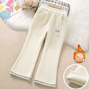 女童灯芯绒裤春秋款洋气时髦网红爆款中小儿童女孩冬季加厚喇叭裤
