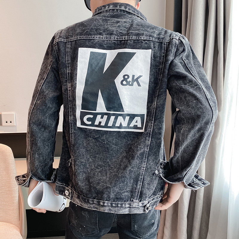 2025秋季外套男牛仔衣服夹克潮流春秋款痞帅精神小伙网红P68,男装工装外套,电商A270