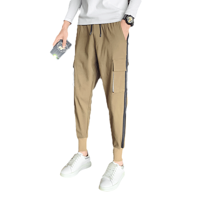 2025秋季新款男士休闲长裤束脚工装裤潮流百搭欧式韩版哈伦裤P65,男装工装外套,电商A270