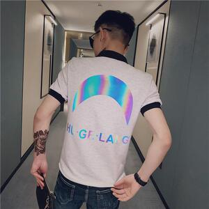 2025年夏季新款韩版修身短袖T恤韩版潮牌精神小伙翻领polo衫P48图片
