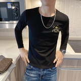2021打底衫长袖T恤男韩版修身上衣服秋季新款精神小伙秋衣P40，男装T恤，电商A270