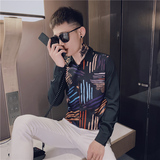 男士衬衫修身痞帅炸街帅气百搭潮流上衣服衬衣工作服精神小伙P50，男装衬衫，电商A270