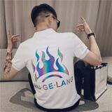 男士polo衫短袖紧身上衣服潮流韩版翻领t恤潮牌2025夏季修身P48，男装T恤，电商A270