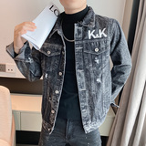 2025秋季外套男牛仔衣服夹克潮流春秋款痞帅精神小伙网红炸街P68，男装工装外套，电商A270