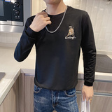 卫衣男春秋款长袖t恤上衣秋季金牛刺绣潮牌痞帅精神小伙小衫P55，男装T恤，电商A270