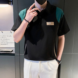 夏季男士t恤男装polo衫短袖半袖翻领潮流体恤2025新款Polo衫P48，男装T恤，电商A270