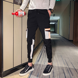 工装男修身束脚裤潮流夏裤薄款社会小伙紧身韩版小脚网红抖音P55，男装工装外套，电商A270