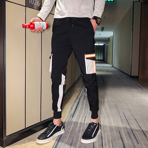 工装男修身束脚裤潮流夏裤薄款社会小伙紧身韩版小脚网红抖音P55图片
