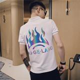 男士polo衫短袖紧身上衣服潮流韩版翻领t恤潮牌2025夏季修身P48，男装T恤，电商A270