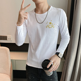 2021打底衫长袖T恤男韩版修身上衣服秋季新款精神小伙秋衣P40，男装T恤，电商A270