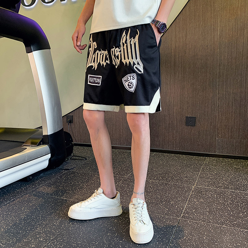 夏季男士短裤五分裤裤子沙滩裤宽松运动潮流潮牌美式刺绣P48,男装牛仔裤,电商A270