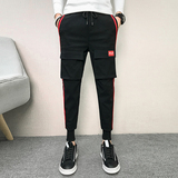 2025秋季新款工装裤韩版修身潮流男裤束脚裤网红抖音小脚X28.P55，男装工装外套，电商A270