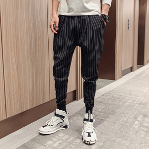 2019宽松休闲裤韩版潮流潮男网红条纹嘻哈裤社会小伙网红抖音P55图片